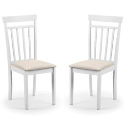 Julian Bowen Coast Set of 2 White Dining Chair - Wilko - thumbnail 3