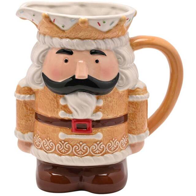 The Seasonal Gift Co. Santa & Friends Gingerbread Nutcracker Ceramic Jug - Size: 20 x 18 x 13cm - Brown - Wilko - image 1