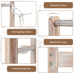 Costway 3 Tier White Wood Freestanding Towel Rack with Shelf - Size: 94 x 34 x 6cm - Wilko - thumbnail 5