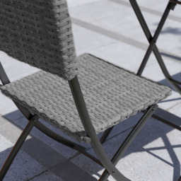 Garden Vida Capri Rattan Effect 2 Seater Bistro Set Grey - Wilko - thumbnail 5
