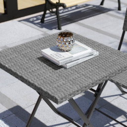 Garden Vida Capri Rattan Effect 2 Seater Bistro Set Grey - Wilko - thumbnail 6