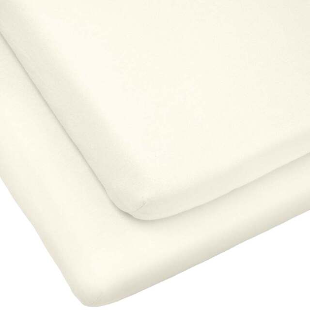 Clair de Lune Cream Organic Cotton Cot Bed Sheet 2 Pack - Size: 14 x 70 x 0.2cm - Wilko - image 1