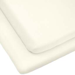 Clair de Lune Cream Organic Cotton Cot Bed Sheet 2 Pack - Size: 14 x 70 x 0.2cm - Wilko
