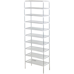 AMOS 10 Tier Extendable Shoe Rack 57cm - Size: 28 x 57 x 173cm - Grey - Wilko