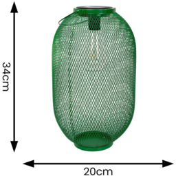 ValueLights Dark Green Metal Mesh Basket Solar Powered Outdoor Garden Lantern Light - Size: 34 x 20 x 20cm - Wilko - thumbnail 5