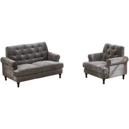 Furniture One 3 Seater Grey Mid Century Sofa Set - Wilko - thumbnail 3