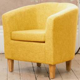 Artemis Home Alderwood Yellow Hessian Tub Chair - Size: Single - Wilko - thumbnail 1