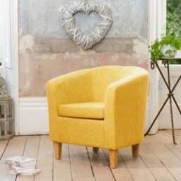 Artemis Home Alderwood Yellow Hessian Tub Chair - Size: Single - Wilko - thumbnail 4