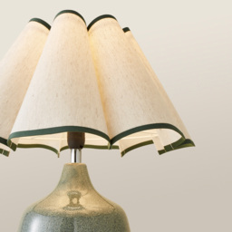 ValueLights Jamie Green and Natural Scallop Shade Ceramic LED Table Lamp - Size: 42 x 36 x 30cm - Wilko - thumbnail 5