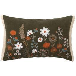 Cerelia Fringe Cushion - Green - The Fall Collection - Wilko