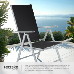 tectake Marilena Set of 6 Silver Adjustable Garden Chair - Size: 105 x 56 x 67cm - Wilko - thumbnail 5