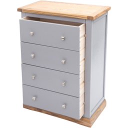 Cabinet Bits Biccari 4 Drawer Dark Grey Chrome Knob Chest of Drawers - Wilko - thumbnail 6