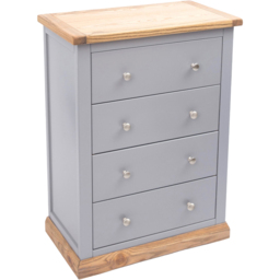 Cabinet Bits Biccari 4 Drawer Dark Grey Chrome Knob Chest of Drawers - Wilko - thumbnail 5