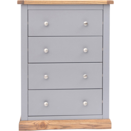 Cabinet Bits Biccari 4 Drawer Dark Grey Chrome Knob Chest of Drawers - Wilko - thumbnail 3