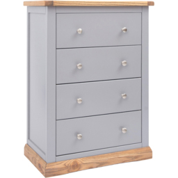 Cabinet Bits Biccari 4 Drawer Dark Grey Chrome Knob Chest of Drawers - Wilko - thumbnail 4