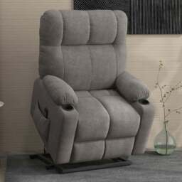 HOMCOM Grey Heavy Duty Electric Recliner Lift Chair - Size: Single - Wilko
