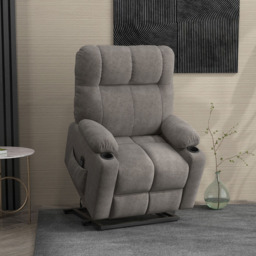 HOMCOM Grey Heavy Duty Electric Recliner Lift Chair - Size: Single - Wilko - thumbnail 5