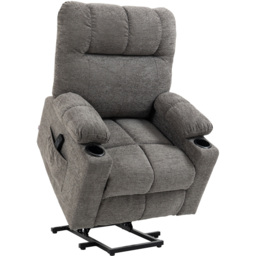 HOMCOM Grey Heavy Duty Electric Recliner Lift Chair - Size: Single - Wilko - thumbnail 3