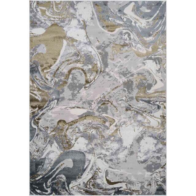 Desire Rugs Solarius Gold Living Room Abstract Area Rug 120 x 170cm - Wilko - image 1