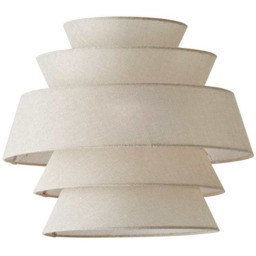 ValueLights Valerie 5 Tier Natural Linen Pendant Shade - Size: 33 x 40 x 40cm - Cream - Wilko