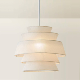 ValueLights Valerie 5 Tier Natural Linen Pendant Shade - Size: 33 x 40 x 40cm - Cream - Wilko - thumbnail 5
