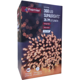 Premier SupaBrights 360 Vintage Gold LED Multi-Function Christmas String Light 28.7m - Size: 5 x 2870 x 5cm - Wilko - thumbnail 3