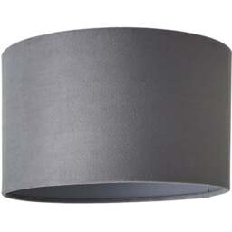 ValueLights Reni Grey Velvet Small Drum Ceiling Lamp Shade 25cm - Size: 15 x 25 x 25cm - Wilko