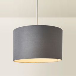 ValueLights Reni Grey Velvet Small Drum Ceiling Lamp Shade 25cm - Size: 15 x 25 x 25cm - Wilko - thumbnail 6