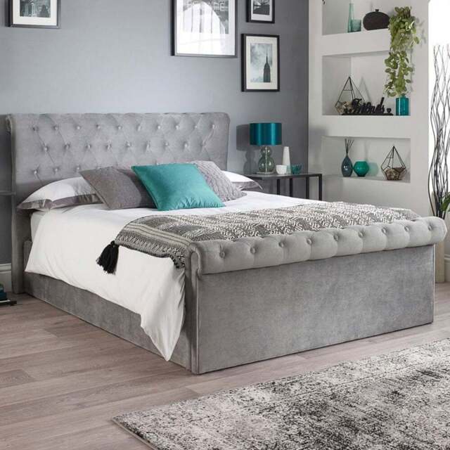 Aspire Chesterfield Single Grey Ottoman Bed - Aspire Beds - Wilko - image 1