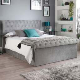 Aspire Chesterfield Single Grey Ottoman Bed - Aspire Beds - Wilko