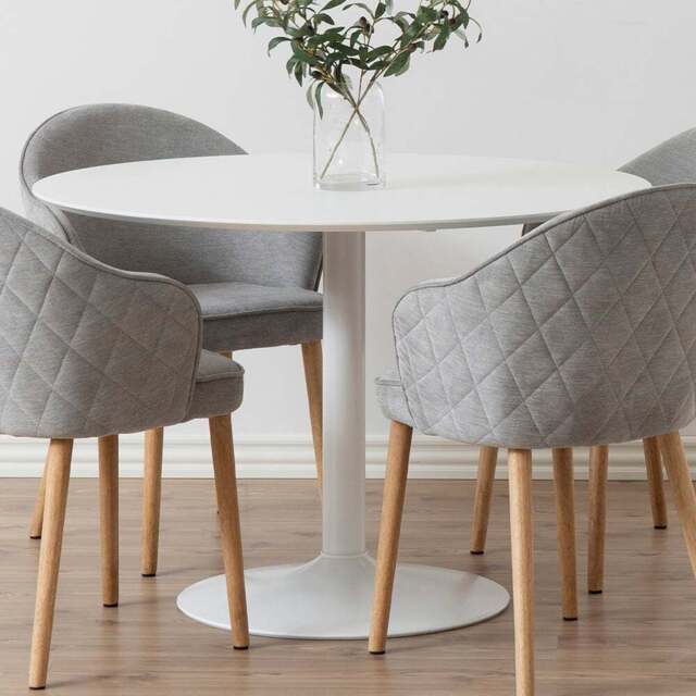 Florence Ibiza Round 4 Seater Dining Table White - Furniture To Go - Wilko - image 1