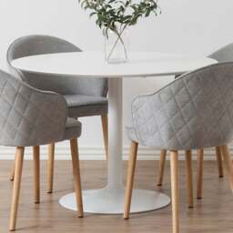 Florence Ibiza Round 4 Seater Dining Table White - Furniture To Go - Wilko