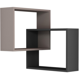 Decortie Ring Corner 3 Shelf Mocha Grey Anthracite Grey Wall Mounted Modern Bookcase - Size: 68 x 60 x 20cm - Multi - Wilko - thumbnail 3