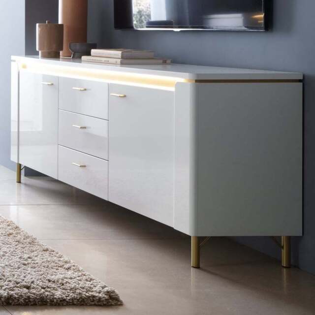 Furniture To Go Lazio 2 Door 3 Drawer Alpine White TV Cabinet - Wilko - image 1