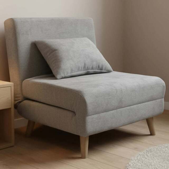 Indoor Living Joel Uno Single Seater Grey Sofa Bed Chair - Wilko - image 1