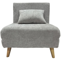 Indoor Living Joel Uno Single Seater Grey Sofa Bed Chair - Wilko - thumbnail 4