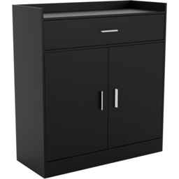 VIDA DESIGNS Dalby 2 Door Single Drawer Black Shoe Cabinet - Size: 90 x 82 x 34cm - Wilko - thumbnail 3