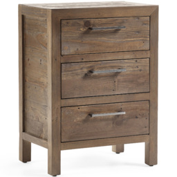 Julian Bowen Heritage 3 Drawer Wooden Bedside Table - Brown - Wilko - thumbnail 3