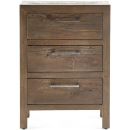 Julian Bowen Heritage 3 Drawer Wooden Bedside Table - Brown - Wilko - thumbnail 4
