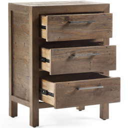 Julian Bowen Heritage 3 Drawer Wooden Bedside Table - Brown - Wilko - thumbnail 5