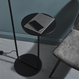 Merano Carrara Black Fabric Shade Satin Black Floor Lamp - Size: 38 x 55 x 175cm - Wilko - thumbnail 6