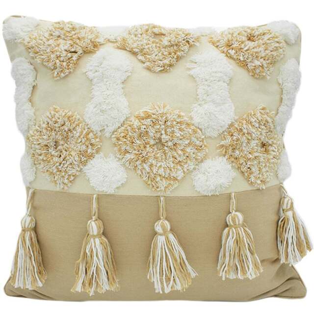Intimates Alta Tufted Beige Filled Cushion 43 x 43cm 2 Pack - Cream - Wilko - image 1