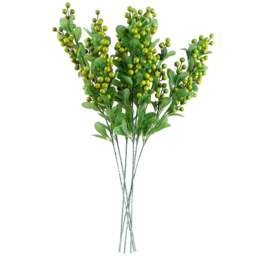 Leaf Green Berry Artificial Spray 70cm 6 Pack - Size: 70 x 10 x 10cm - Wilko - thumbnail 1