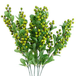 Leaf Green Berry Artificial Spray 70cm 6 Pack - Size: 70 x 10 x 10cm - Wilko - thumbnail 3
