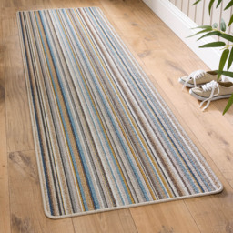 My Mat Candy Multicolour Natural Stripe Stain Resistant Mat 67 x 200cm - Wilko - thumbnail 3
