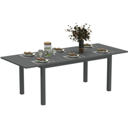 Outsunny 160 to 220cm Slatted Top Extendable Garden Dining Table Grey - Size: 73 x 90 x 220cm - Wilko - thumbnail 3