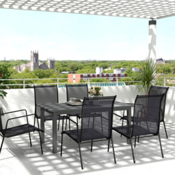 Outsunny 160 to 220cm Slatted Top Extendable Garden Dining Table Grey - Size: 73 x 90 x 220cm - Wilko - thumbnail 4