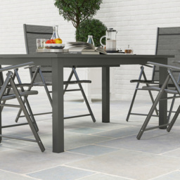 Outsunny 160 to 220cm Slatted Top Extendable Garden Dining Table Grey - Size: 73 x 90 x 220cm - Wilko - thumbnail 5