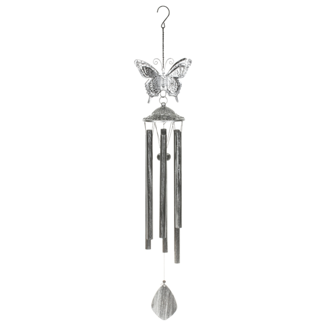 Silver Butterfly Wind Chime - Size: 16 x 90 x 12.5 cm - Wilko - image 1