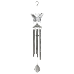 Silver Butterfly Wind Chime - Size: 16 x 90 x 12.5 cm - Wilko - thumbnail 1
